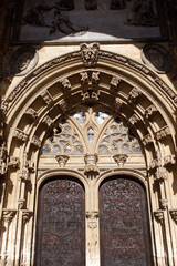 Fototapeta na wymiar Oviedo (Spain). Detail of the portico of the Cathedral of Oviedo