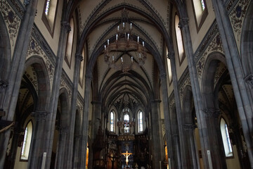 Aviles (Spain). Interior of the Church of Santo Tomás de Canterbury in the city of Avilés.