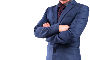 Businessman in suit on white background 