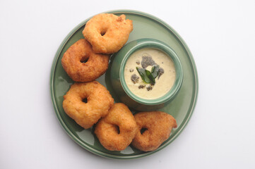 Medu Vada and chutney, a south Indian breakfast