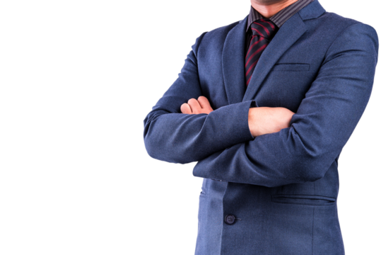 Businessman in suit on white background 