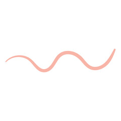 Pink Squiggle Line, decorative element in boho style