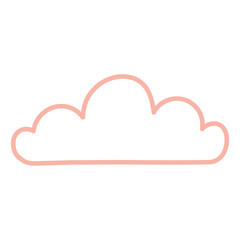 Cute pink line cloud, decorative element