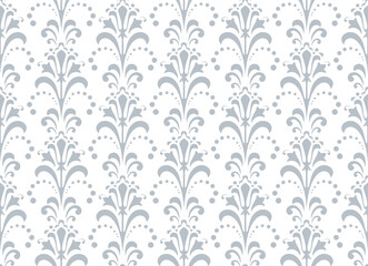 Fototapeta premium Flower geometric pattern. Seamless vector background. White and gray ornament. Ornament for fabric, wallpaper, packaging. Decorative print.