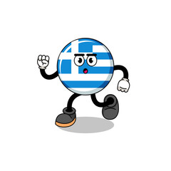 Obraz na płótnie Canvas running greece flag mascot illustration