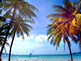 Landscape of Phuket sea beach on Thailand. Patong Beach