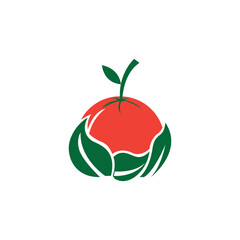 orange natural vegetable logo design abstract vector illustration