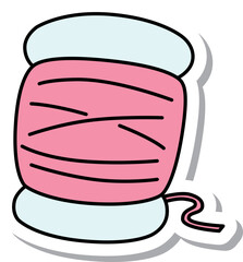 ステッカー風の単品アイコン　縫い糸