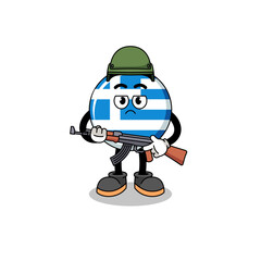 Obraz na płótnie Canvas Cartoon of greece flag soldier