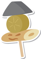 ステッカー風の単品食べ物イラスト　おでん