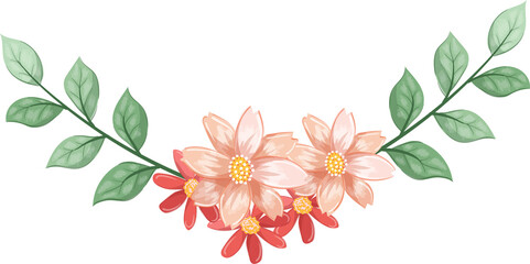 Obraz premium Orange Flower Arrangement with watercolor style