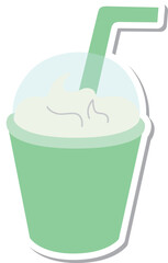 ステッカー風の単品飲み物イラスト　フラッペ