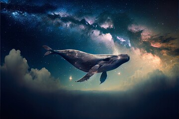 Beautiful Humpback Whale Swimming