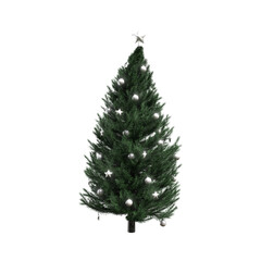 decorated christmas tree isolated