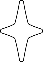 Black line sparkles symbol. Vector stars sparkle icon. Bright firework, decoration twinkle, shiny flash. Glowing light effect.