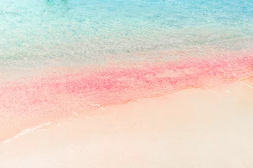 Foto auf Acrylglas Elafonissi Strand, Kreta, Griekenland Erstaunlicher rosa Sandstrand mit kristallklarem Wasser am Strand von Elafonissi, Kreta, Griechenland