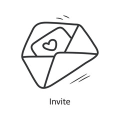 Invite vector outline Icon Design illustration. Party and Celebrate Symbol on White background EPS 10 File