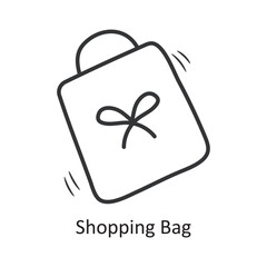 Shopping Bag vector outline Icon Design illustration. Party and Celebrate Symbol on White background EPS 10 File