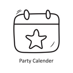 Party calendar vector outline Icon Design illustration. Party and Celebrate Symbol on White background EPS 10 File