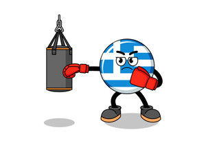 Illustration of greece flag boxer