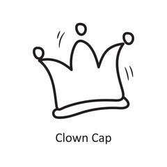 Clown Cap vector outline Icon Design illustration. Party and Celebrate Symbol on White background EPS 10 File