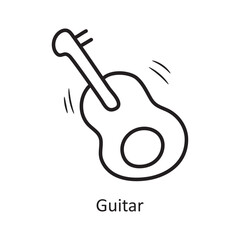 Guitar vector outline Icon Design illustration. Party and Celebrate Symbol on White background EPS 10 File