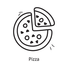 Pizza vector outline Icon Design illustration. Party and Celebrate Symbol on White background EPS 10 File