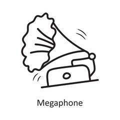 Megaphone vector outline Icon Design illustration. Party and Celebrate Symbol on White background EPS 10 File