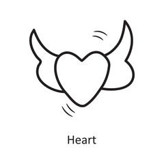 Heart vector outline Icon Design illustration. Party and Celebrate Symbol on White background EPS 10 File