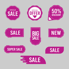 Template Tag Business Sale , Big sale and cashback promo Purple theme