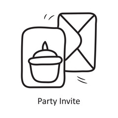 Party Invite vector outline Icon Design illustration. Party and Celebrate Symbol on White background EPS 10 File