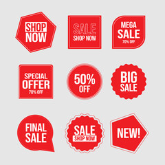 Template Tag Business Sale , Big sale and cashback promo Red theme