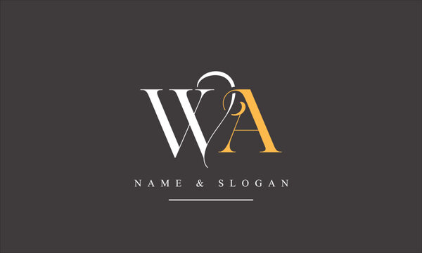 WA, AW, W, A abstract letters logo monogram
