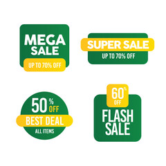 Template Tag Business Sale , Big sale and cashback promo Green Theme