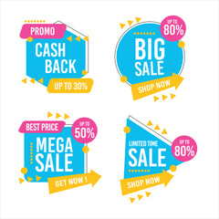 Template Tag Business Sale , Big sale and cashback promo blue light theme
