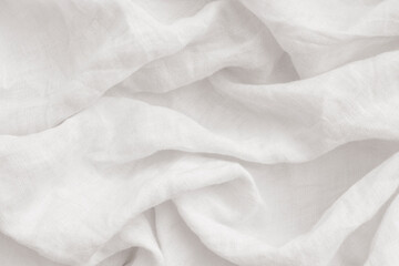 Linen background with white wrinkles and drapes