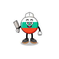 Obraz na płótnie Canvas Mascot of bulgaria flag as a butcher