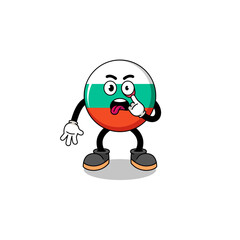 Character Illustration of bulgaria flag with tongue sticking out