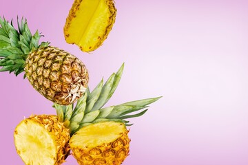 Fresh ripe tasty juicy pineapple fruit