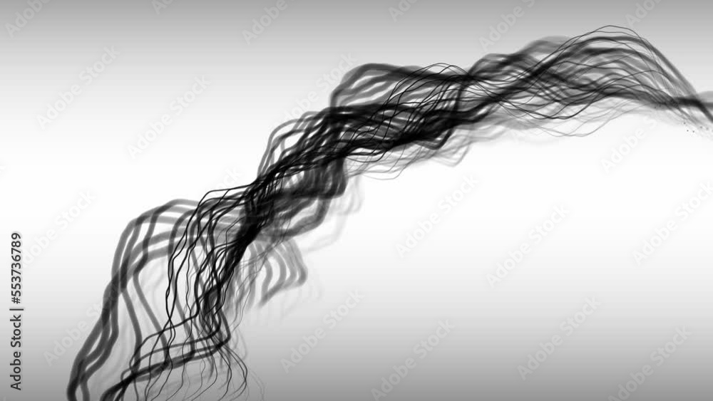 Wall mural abstract digital mesh shape fx background/ 4k animation of an abstract fractal digital mesh backgrou