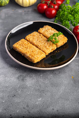 fish stick fresh seafood deep fried snack meal food snack on the table copy space food background rustic top view