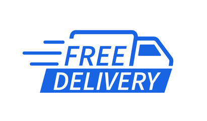 Free delivery truck icon. Fast shipping. Design for website and mobile apps. Vector illustration.