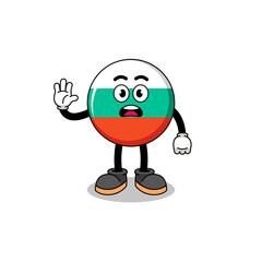 bulgaria flag cartoon illustration doing stop hand
