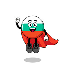 bulgaria flag cartoon with flying superhero