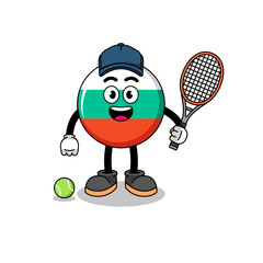 bulgaria flag illustration as a tennis player