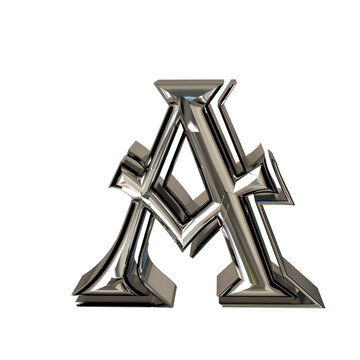 Symbol made of silver. letter a