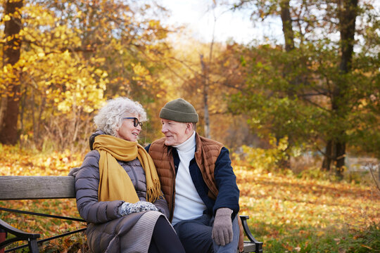 Senior Couple Resting In Park