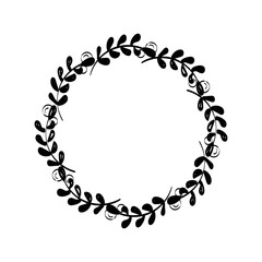 Christmas Wreath and garlands. Pattern Vintage Embroidery Design for print or use as party invitation, Greeting card, poster.