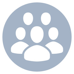 Fototapeta na wymiar Five people icon, round frame, user illustration.