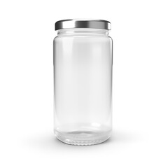 Glass clear jar mockup realistic